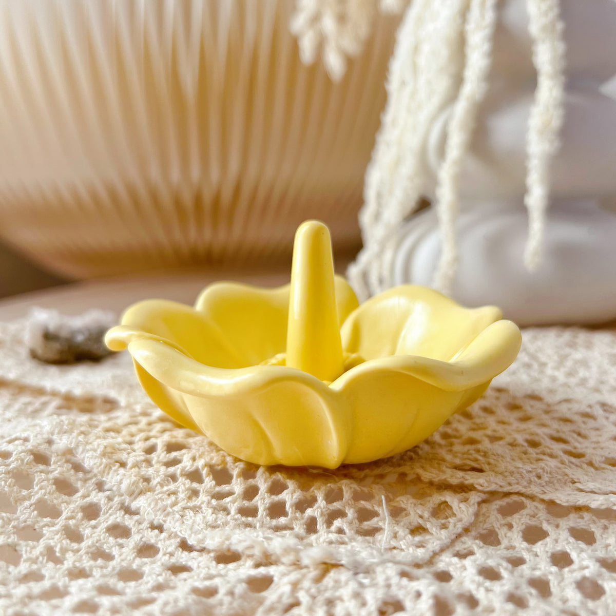 Handmade Flower Shaped Ring Holder - Trinket Dishes | LMJ Candles