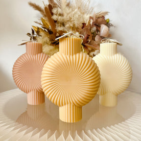 Round Ribbed Vase Scented Soy Candle, Home Décor - LMJ Candles