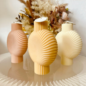 Round Ribbed Vase Scented Soy Candle, Home Décor - LMJ Candles