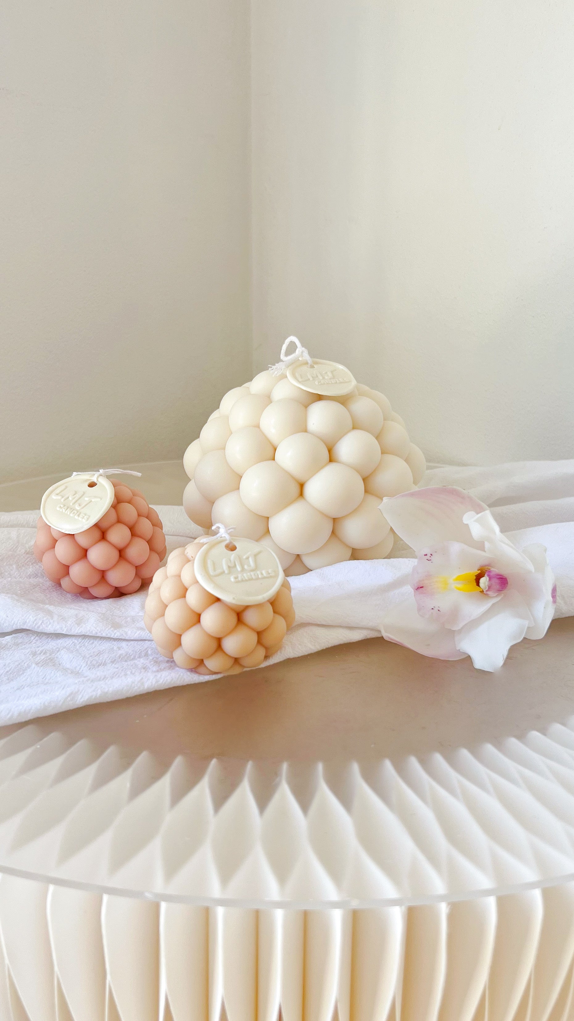 handmade bubble candles from LMJ Candles