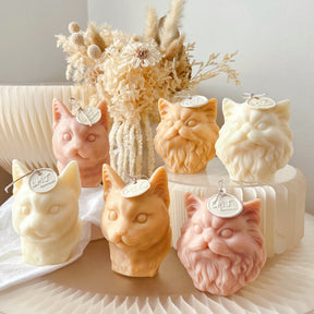 Cat Bust Scented Soy Candle | Animal Candle Australia LMJ Candles