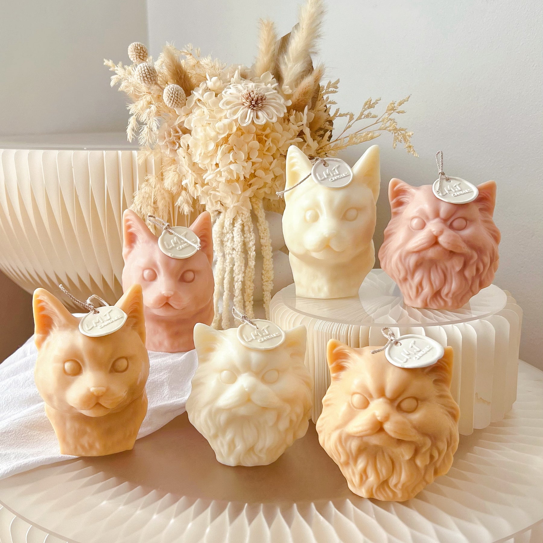 Cat Bust Scented Soy Candle | Animal Candle Australia LMJ Candles