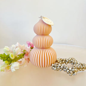 Ribbed Stacked Scented Soy Candle, Christmas Candle, LMJ Candles