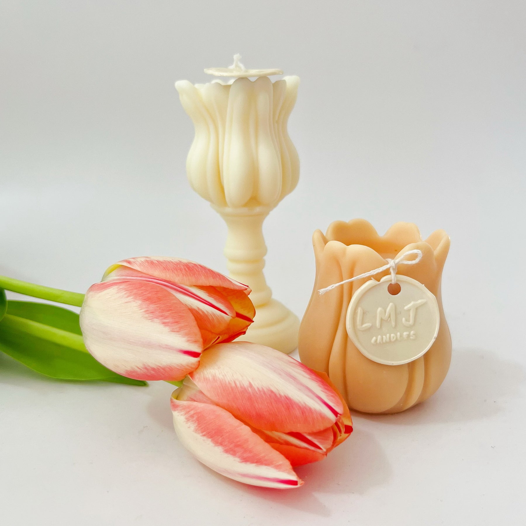 Tulip Scented Soy Candle - Handmade Flower Candle | LMJ Candles