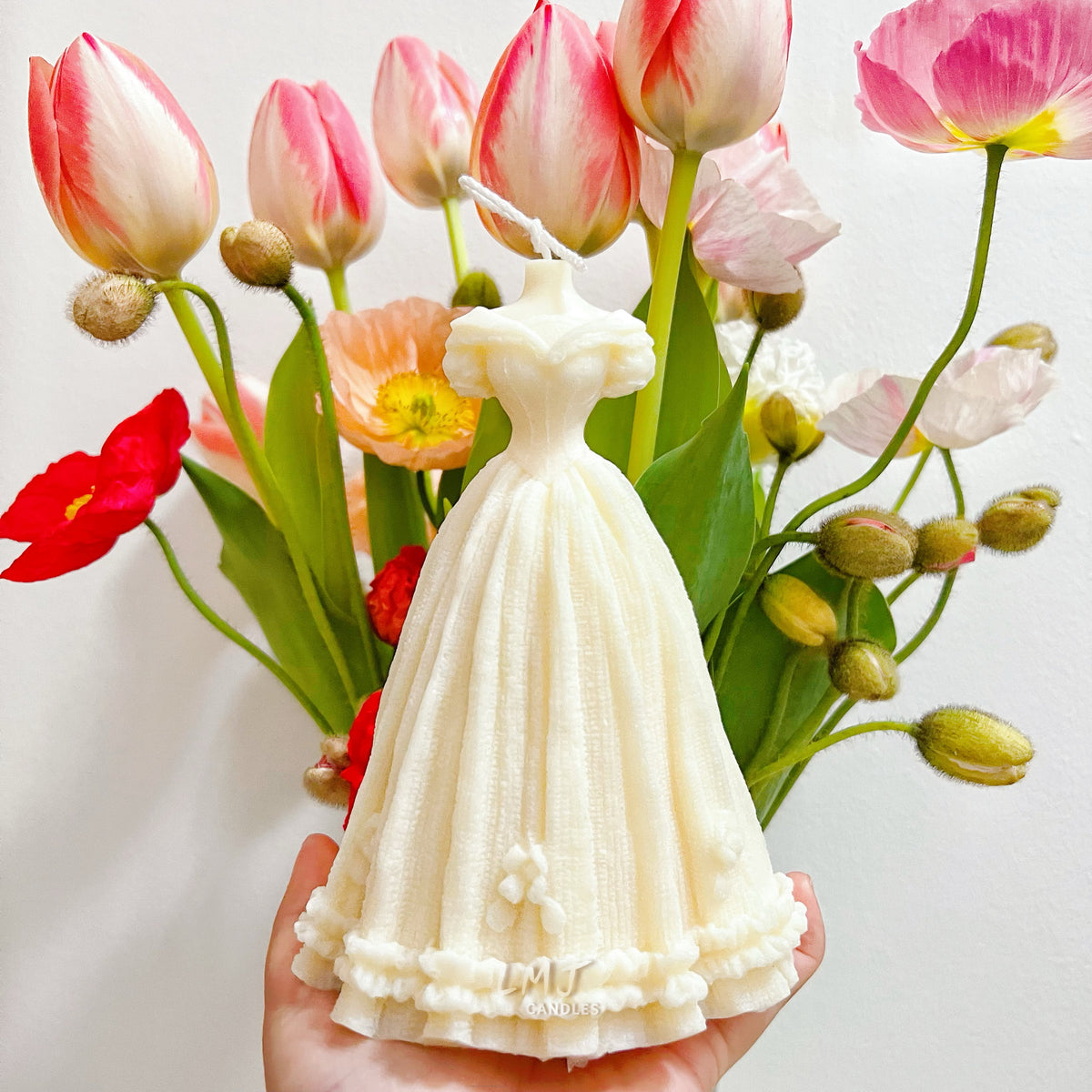 Vintage Wedding Dress Body Candle, Decorative Candle, Handmade Scented Soy Wax Candle Australia | LMJ Candles