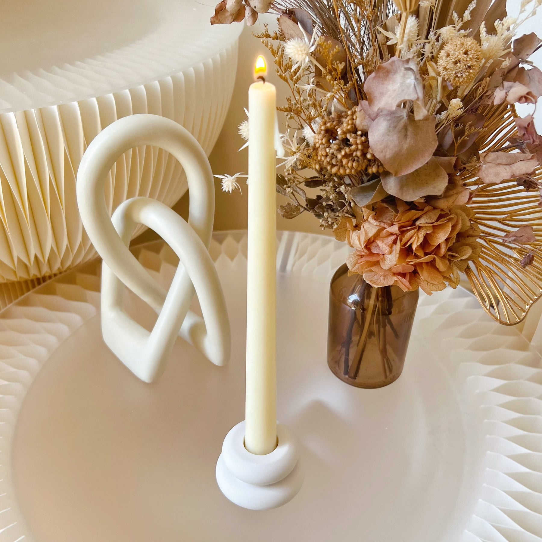 Handcrafted Donut Taper Candle Holder | LMJ Candles