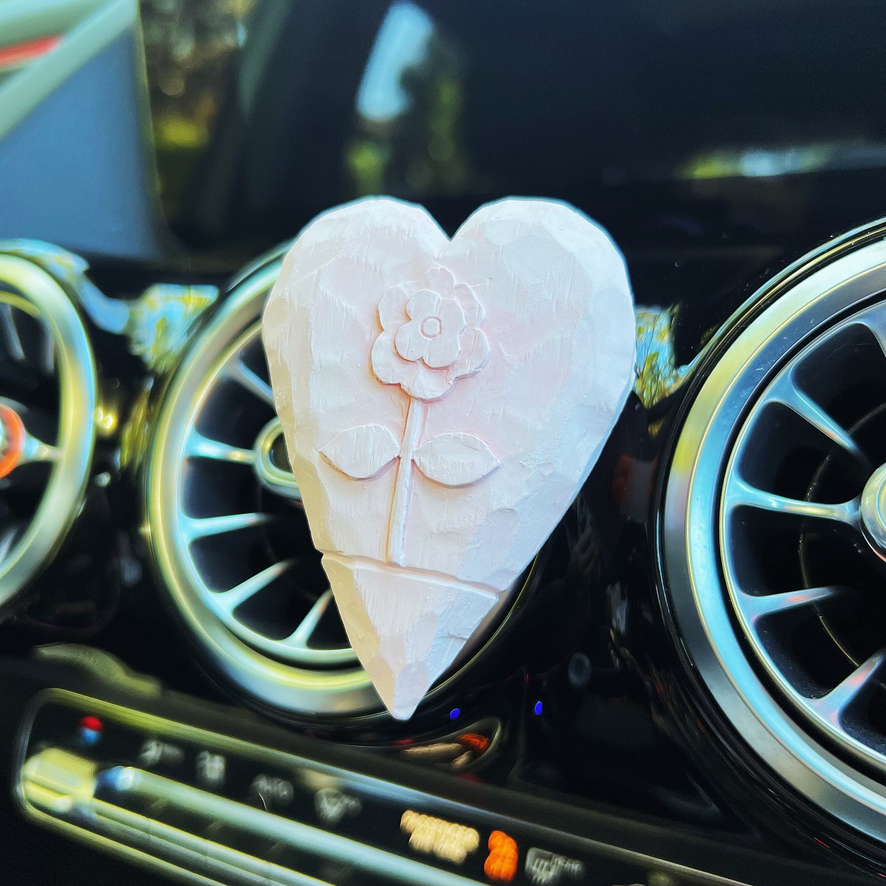 Carved Heart with Flower Car Air Freshener - LMJ Candles