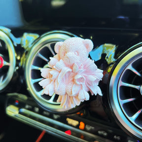 Tulip Teddy Bear Car Air Freshener, Car Vent Clip - LMJ Candles