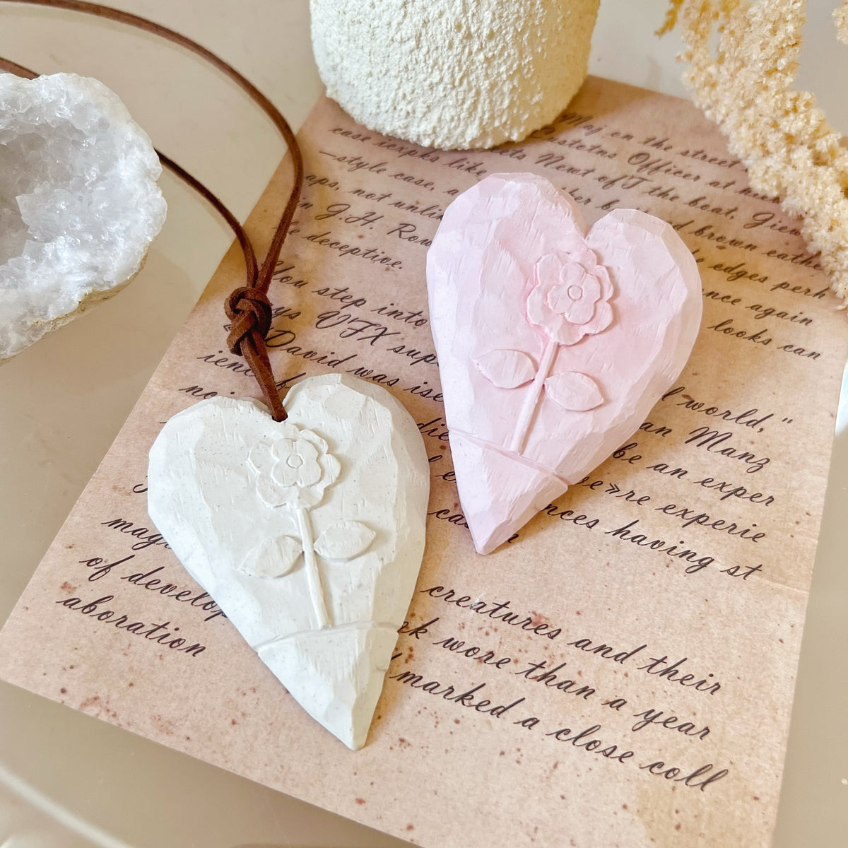 Carved Heart with Flower Car Air Freshener - LMJ Candles