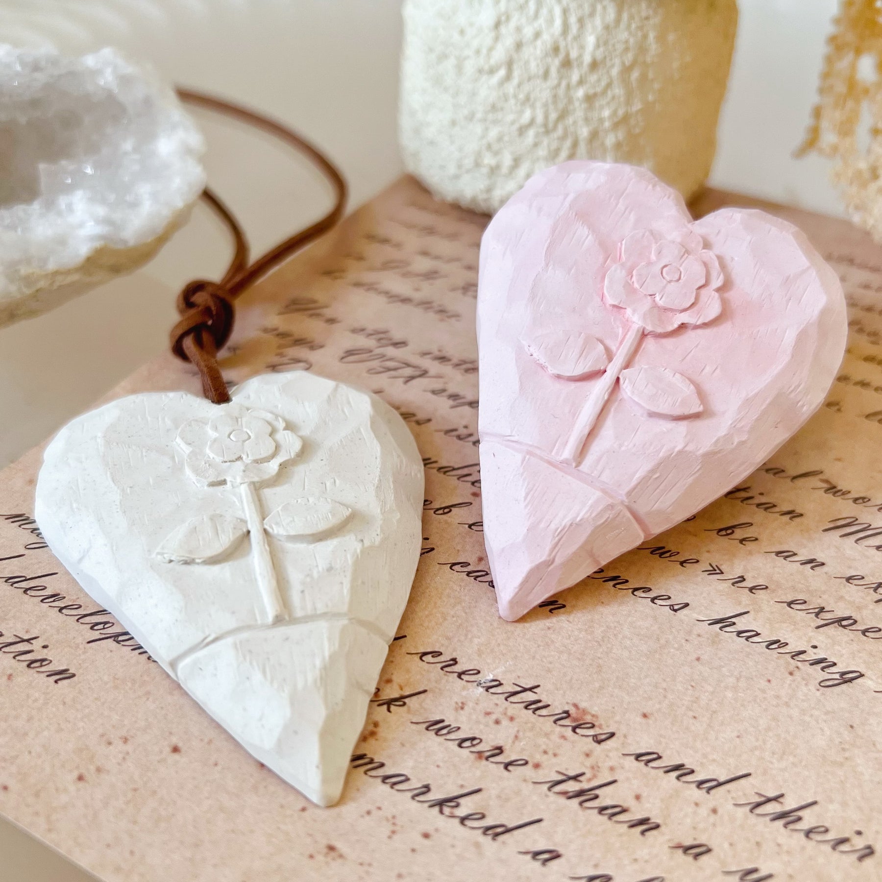 Carved Heart with Flower Car Air Freshener - LMJ Candles