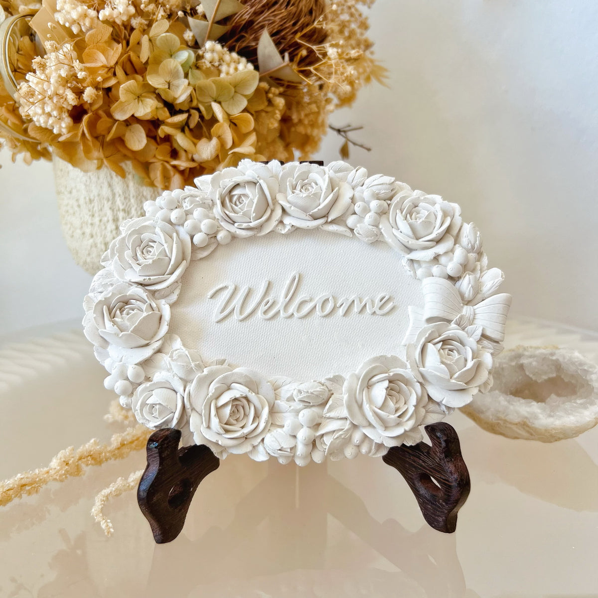 Rose Wreath Welcome Sign Scented Artwork Air Freshener - LMJ Candles