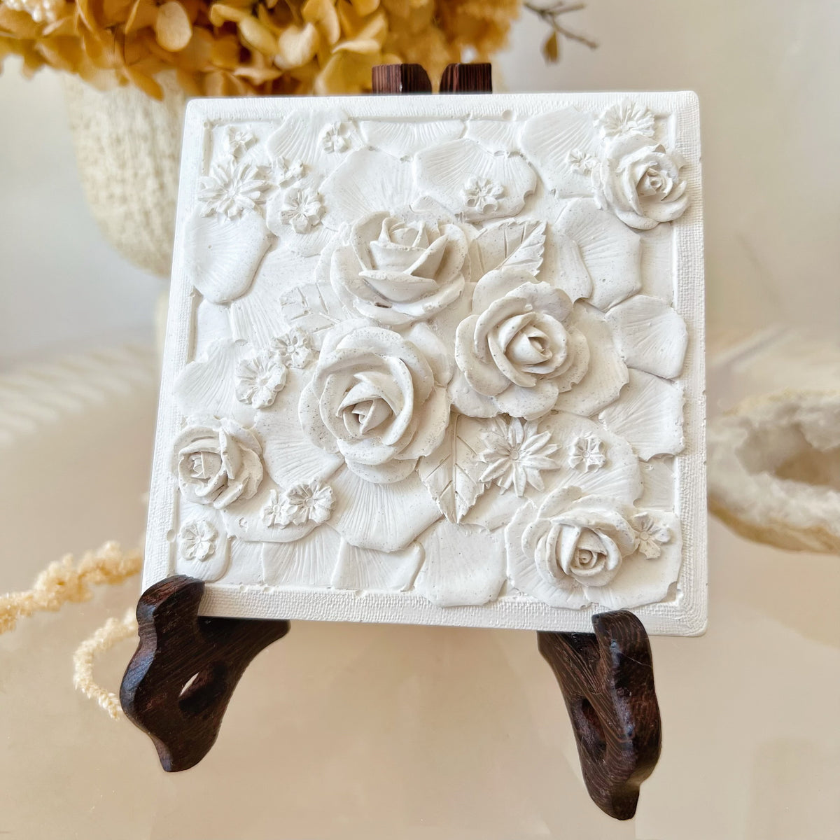 Square Rose Scented Artwork, Home Air Freshener - LMJ Candles