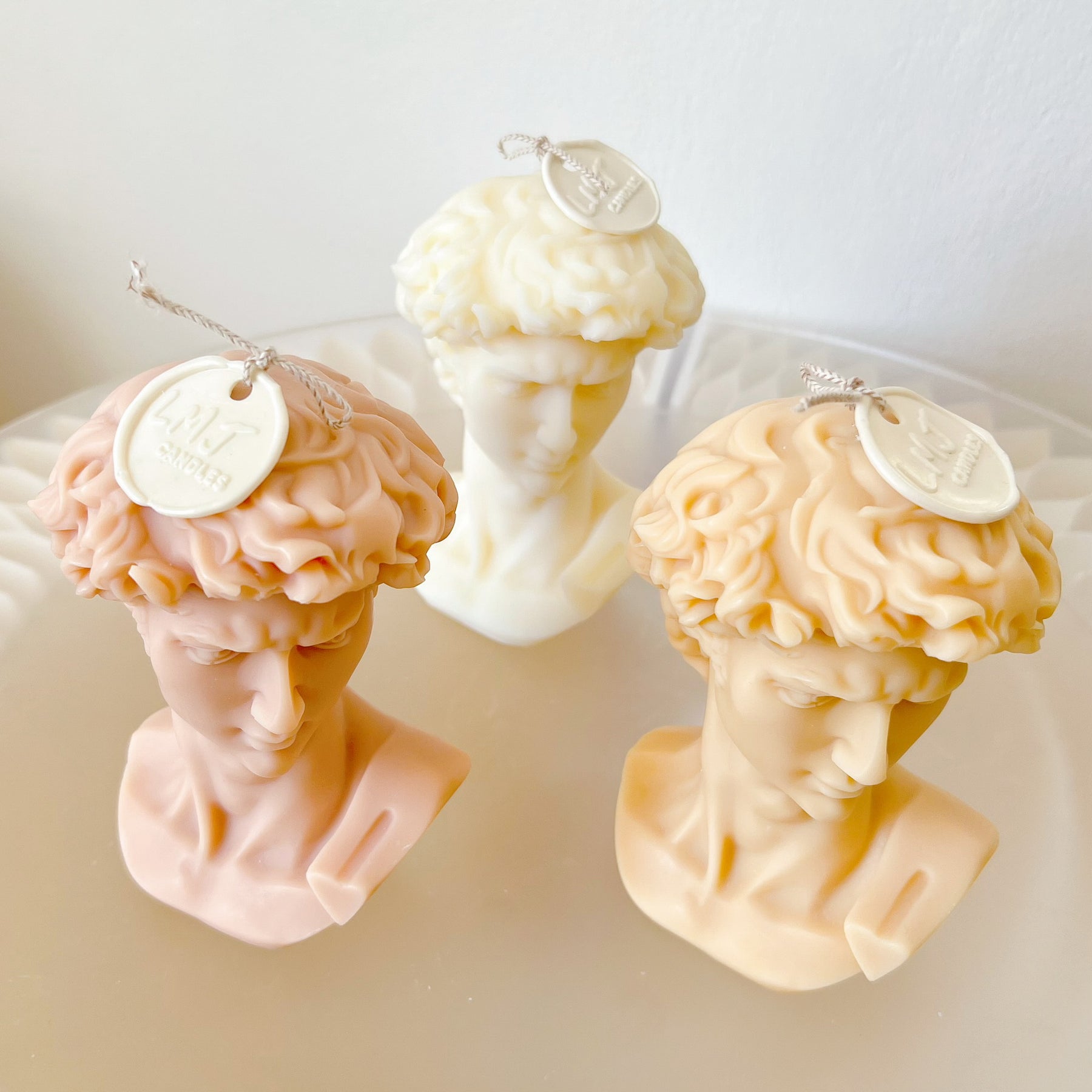 Michelangelo's David Bust Scented Soy Candle - LMJ Candles