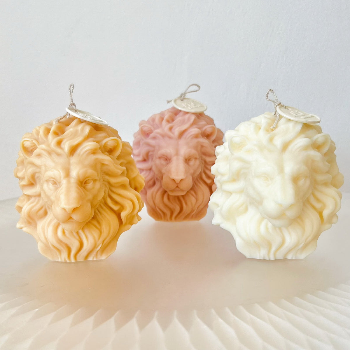 Lion Bust Scented Soy Candle in three colours from LMJ Candles