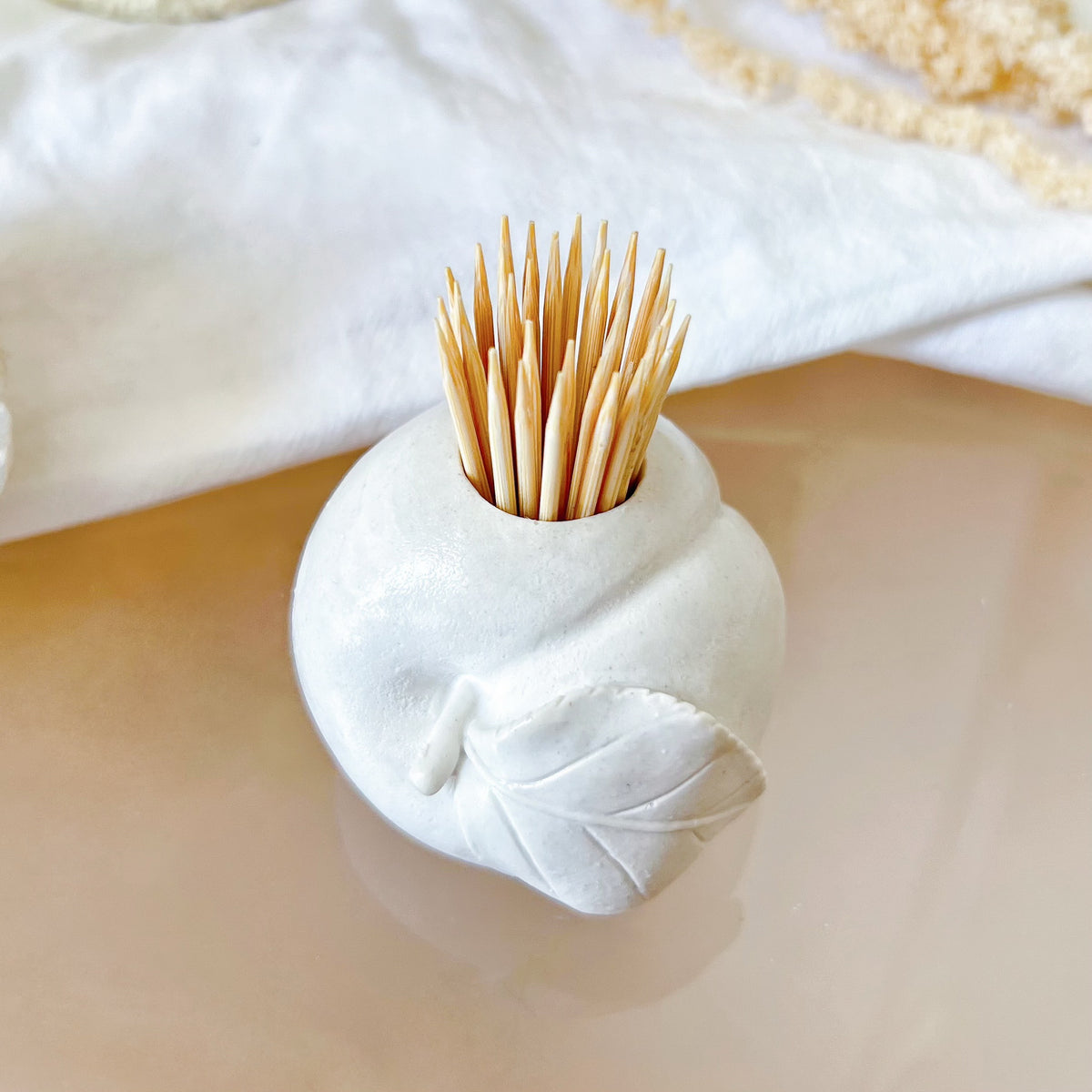 Handmade apple shaped toothpick holder - LMJ Candles