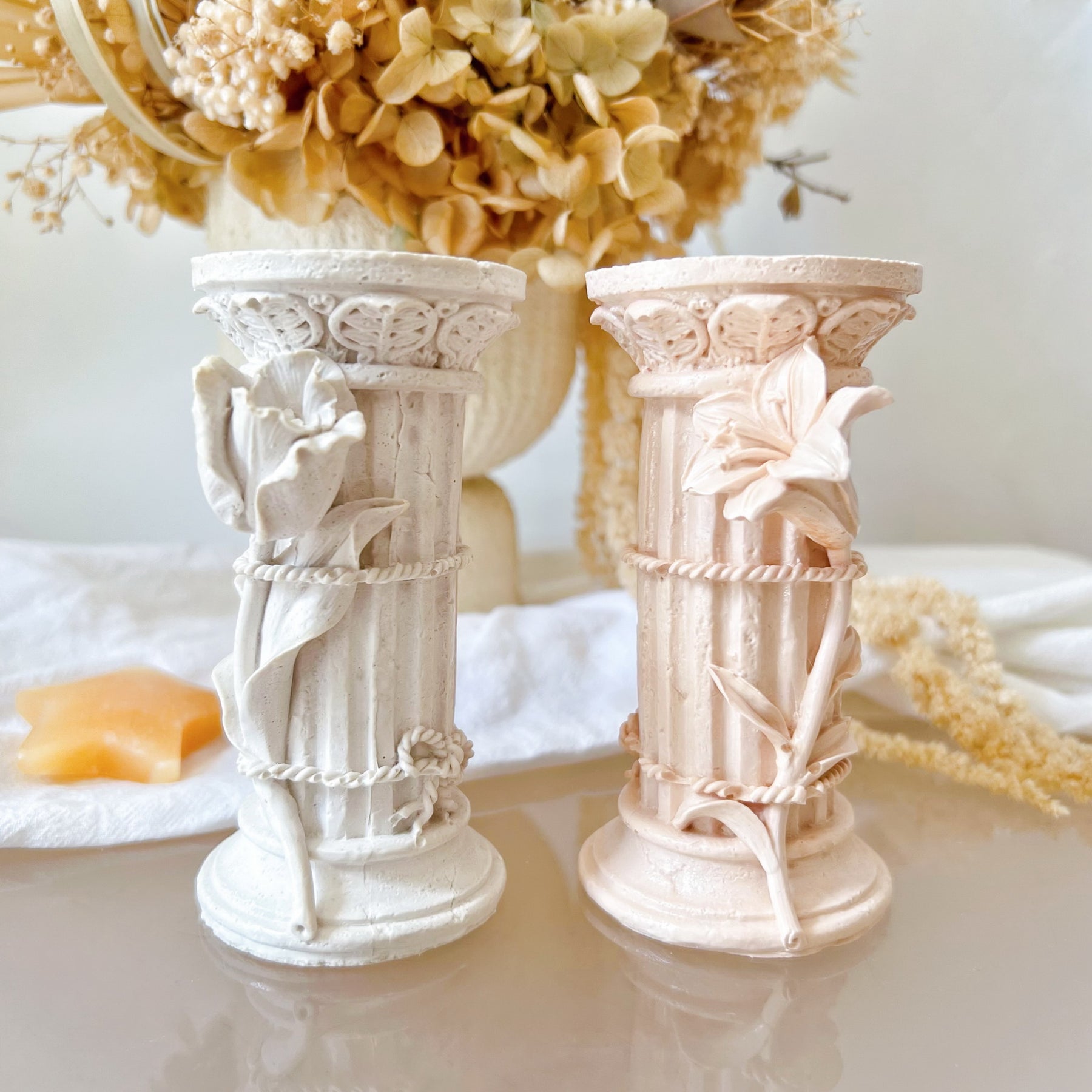 Handmade Flower Roman Column Home Décor - LMJ Candles