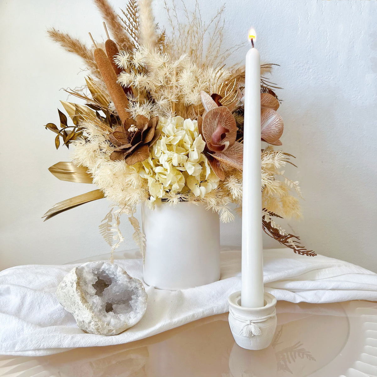 Handmade Small Pot Taper Candle Holder - LMJ Candles