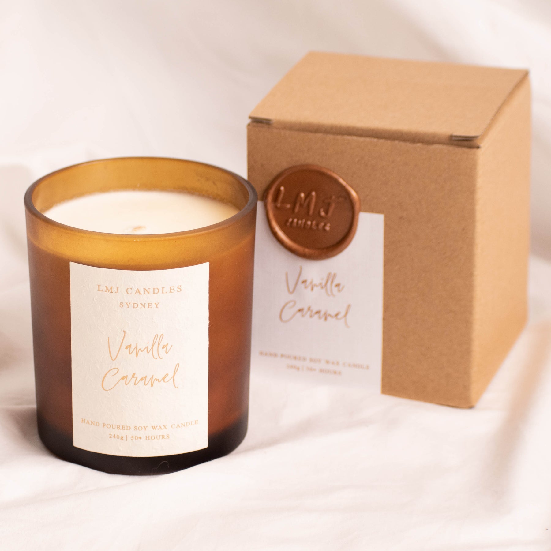 Vanilla Caramel Candle - Natural Soy Candle | LMJ Candles