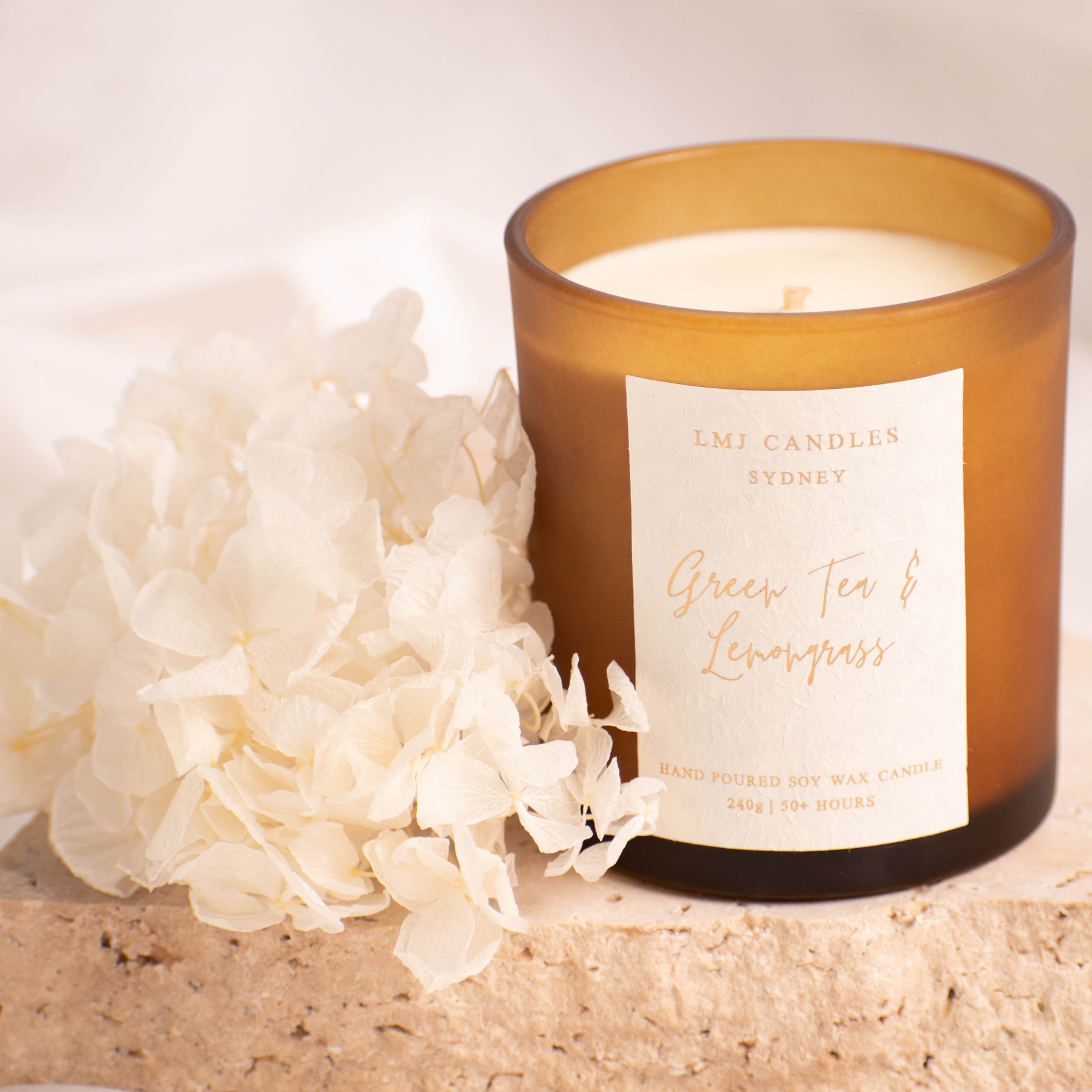 Green Tea Lemongrass Candle - Natural Soy Candle | LMJ Candles
