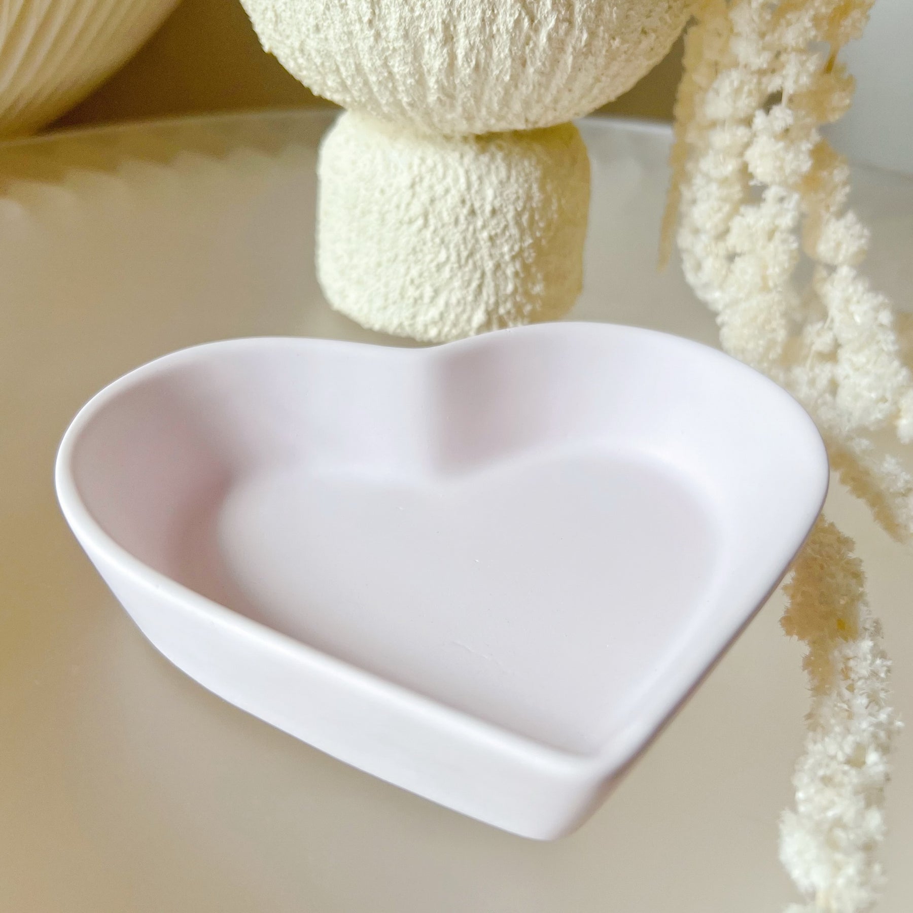 Handcrafted Small Heart Shaped Tray | Trinket Dish | LMJ Candles