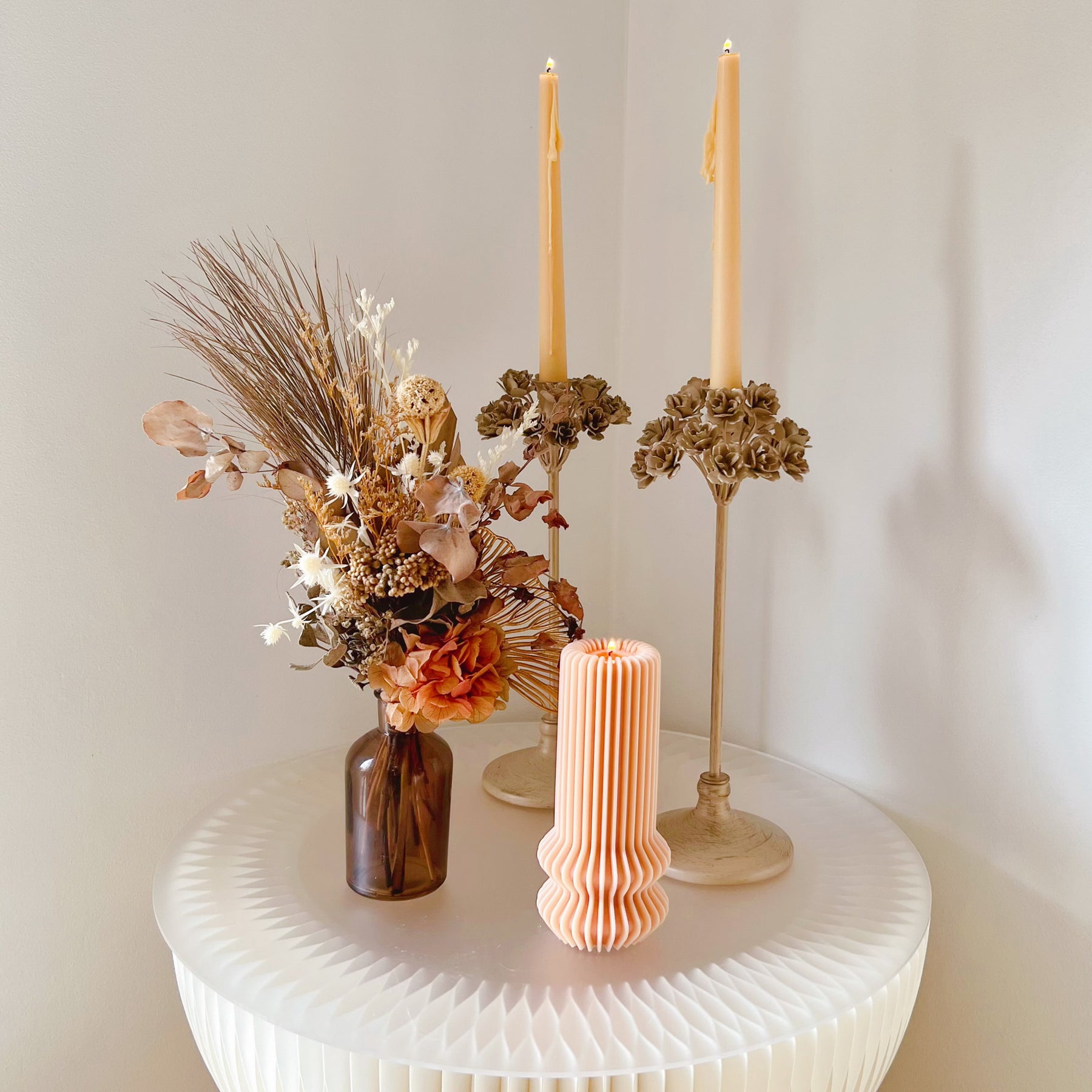Ribbed Vase Pillar Candle - Wedding & Event Candles | LMJ Candles