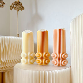 Ribbed Vase Pillar Candle - Wedding & Event Candles | LMJ Candles