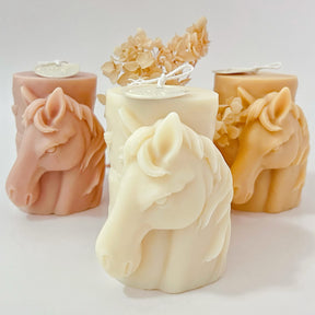 Horse Shaped Scented Soy Pillar Candle - Animal Candle | LMJ Candles