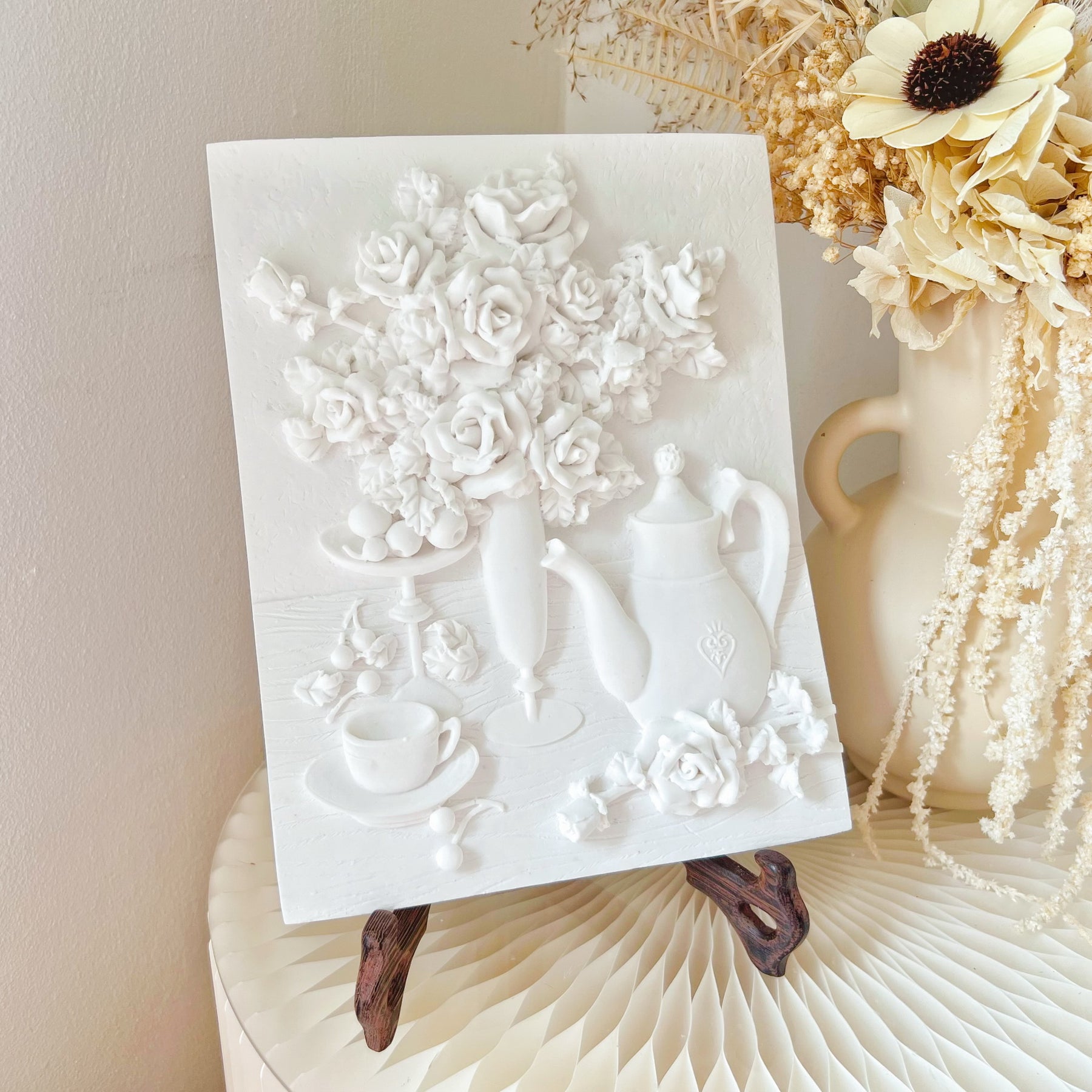 Exclusive Rose Vintage High Tea Scented Artworks | Home Plaster Air Diffuser | LMJ Candles