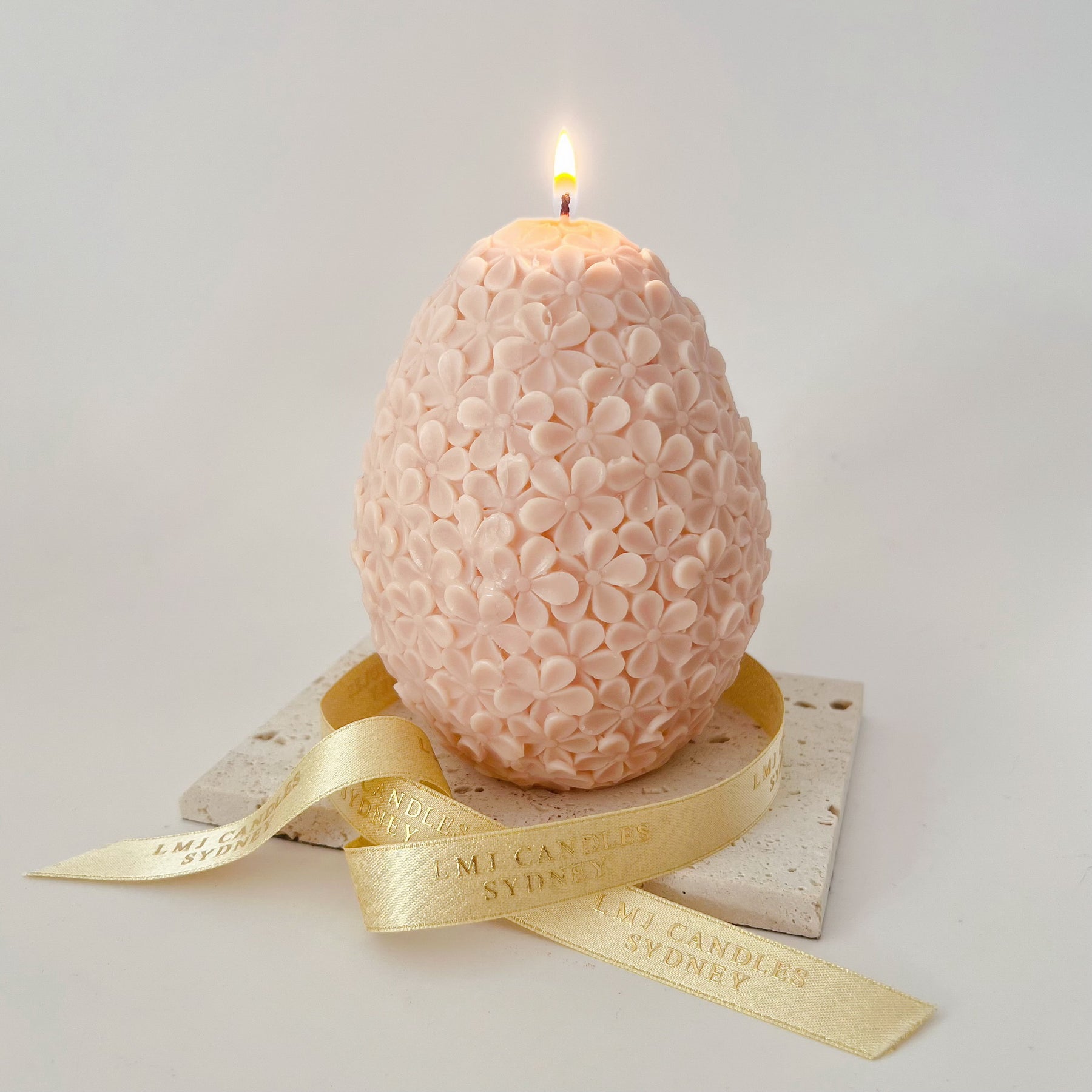 Carved Flower Egg Scented Soy Candle - Easter Gift Décor | LMJ Candles