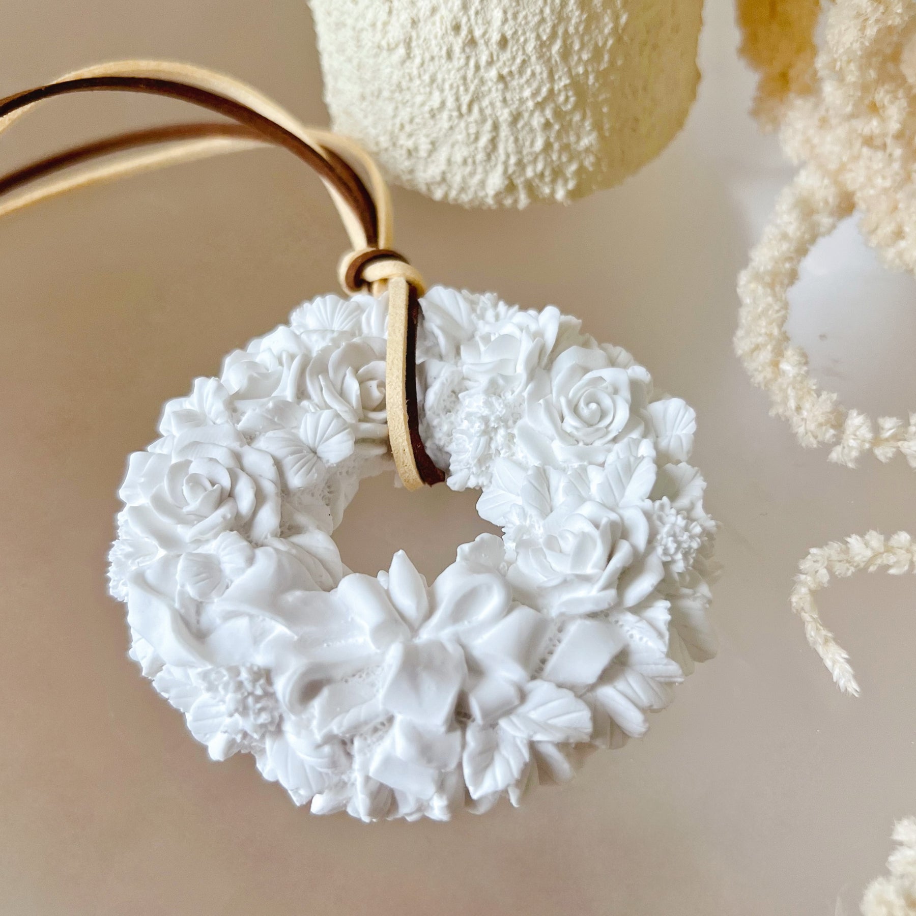 Rose Wreath Air Freshener | Home Hanging Diffuser | LMJ Candles