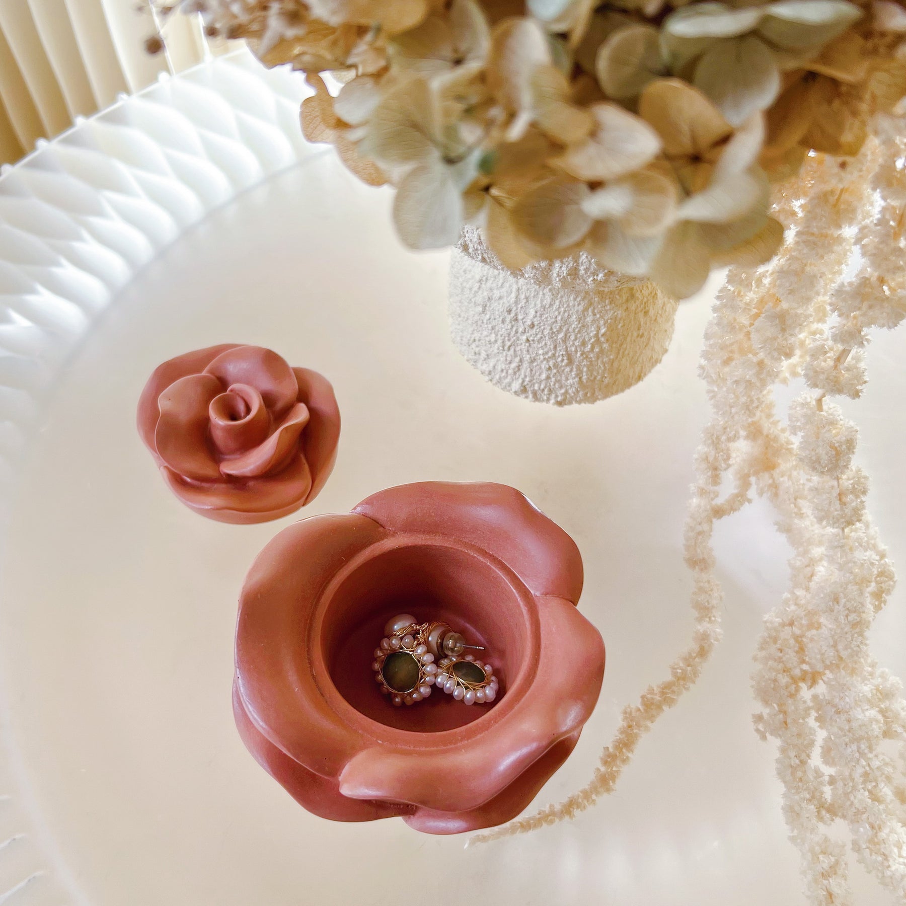 Handcrafted Rose and Tulip Flower Shaped Trinket Box | LMJ Candles
