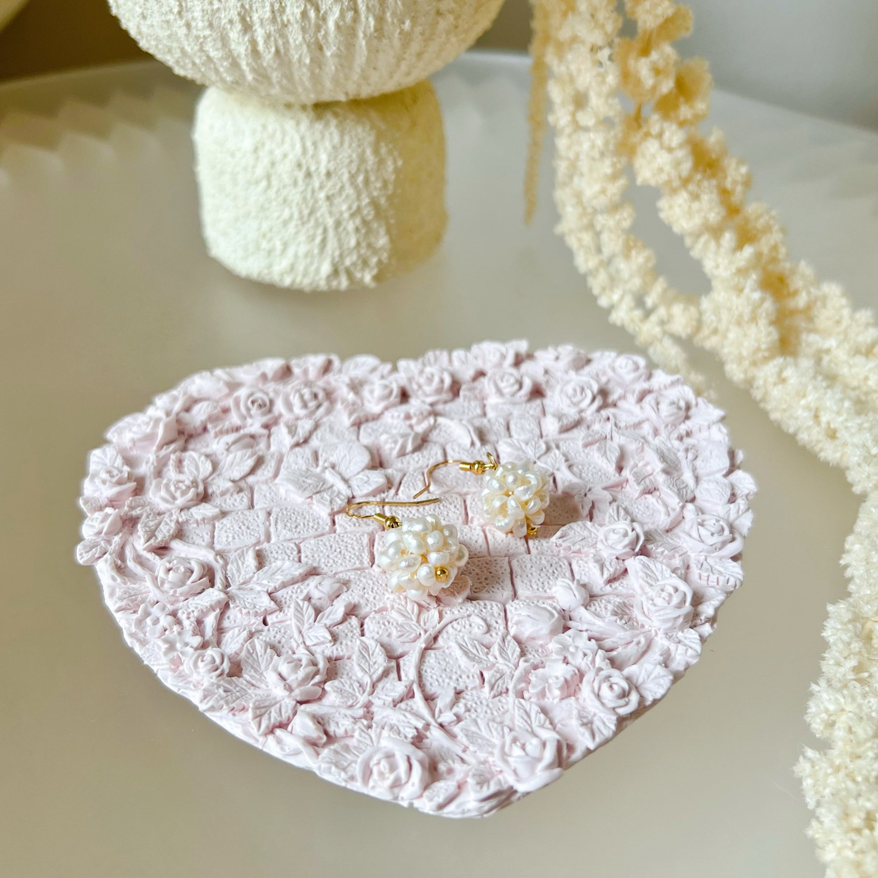 Handcrafted Garden Heart Decorative Tray | Trinket Dish - LMJ Candles