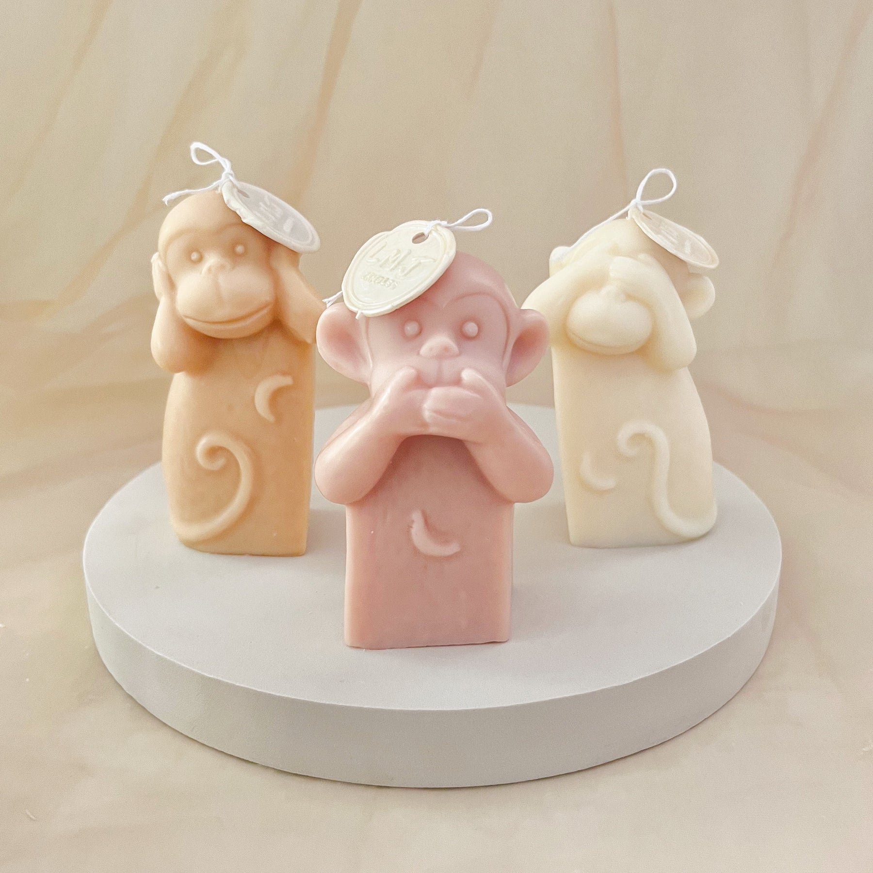 Three Wise Monkeys Candle - See No Evil, Hear No Evil, Speak No Evil | LMJ Candles