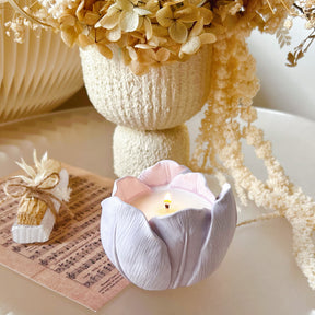 Handmade Tulip Shaped Jar Soy Wax Candle | LMJ Candles
