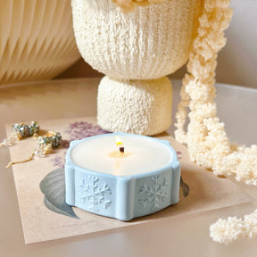 Handmade Snowflake Concrete Jar Soy Wax Candle | LMJ Candles