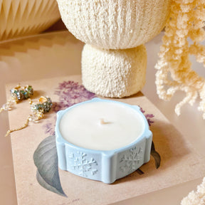 Handmade Snowflake Concrete Jar Soy Wax Candle | LMJ Candles