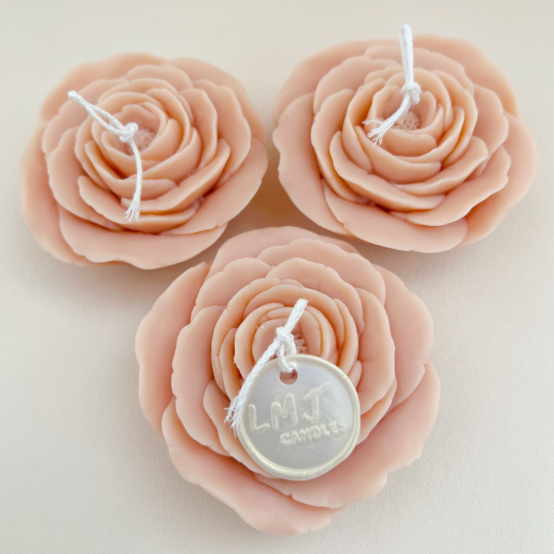 Rose Blossom Flower Candle - Wedding Bombonieres | LMJ Candles