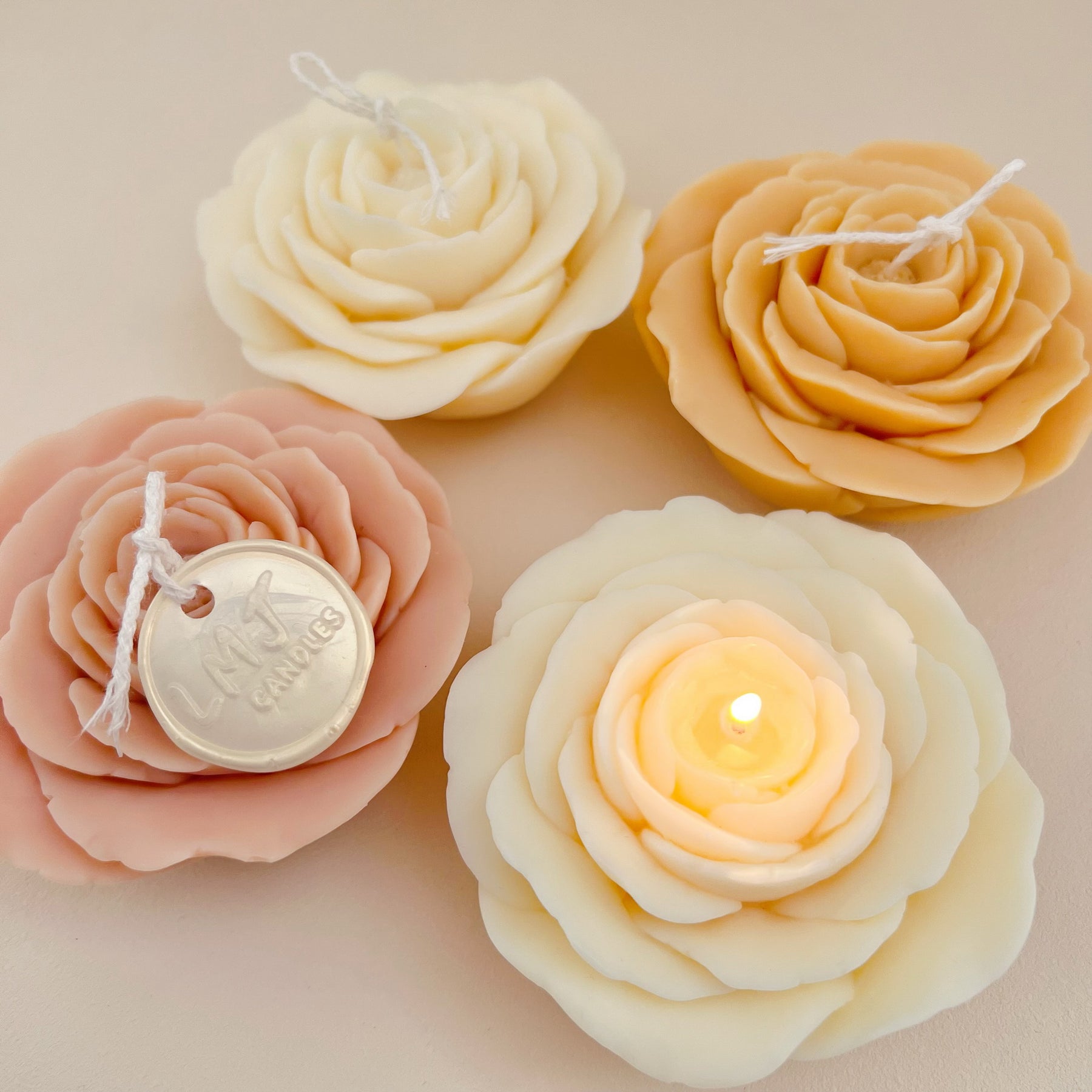 Rose Blossom Flower Candle - Wedding Bombonieres | LMJ Candles