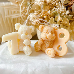 Customize Your Gift: Teddy Bear Birthday Number Candle | LMJ Candles