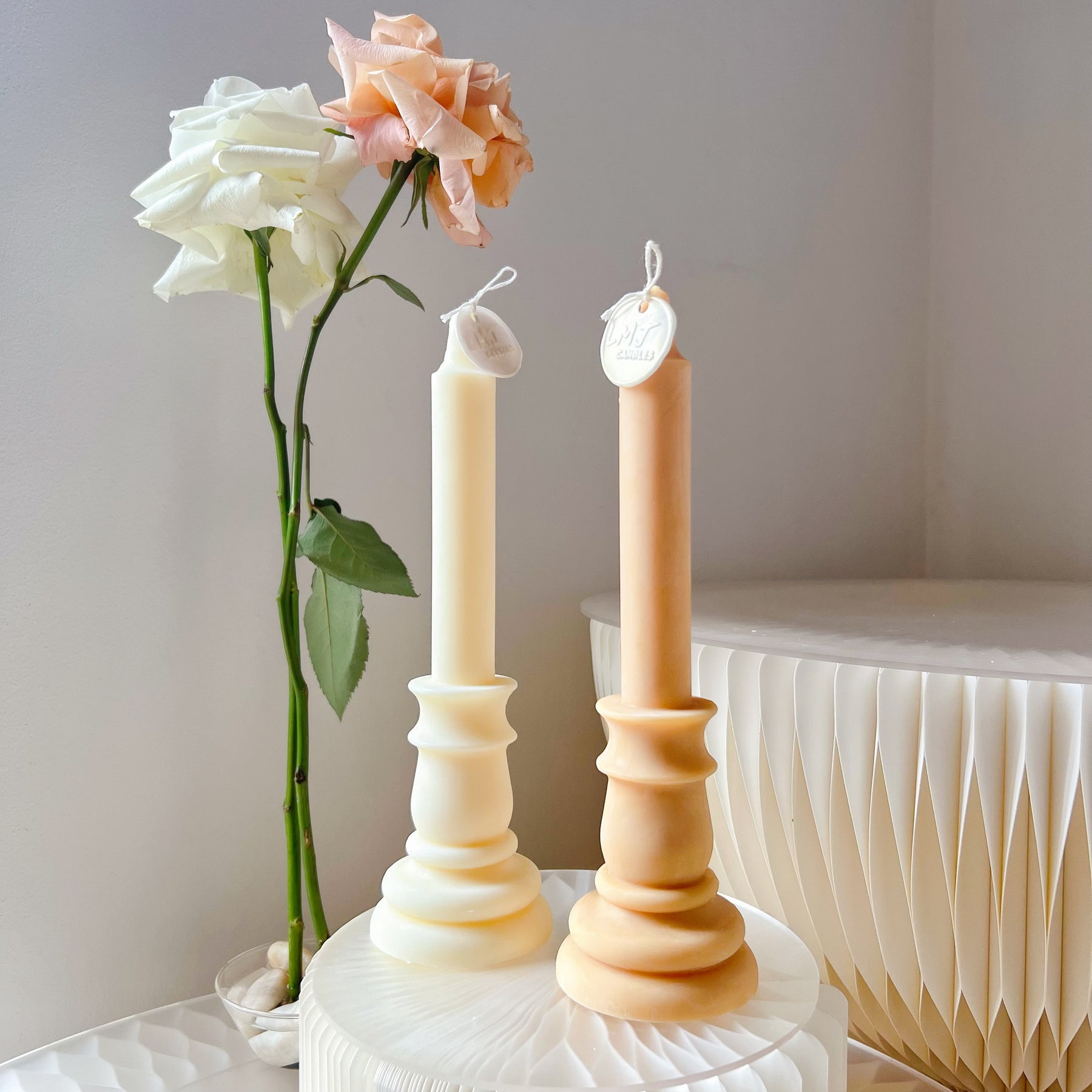 Retro Scented Pillar Candle, Church Candle - LMJ Candles