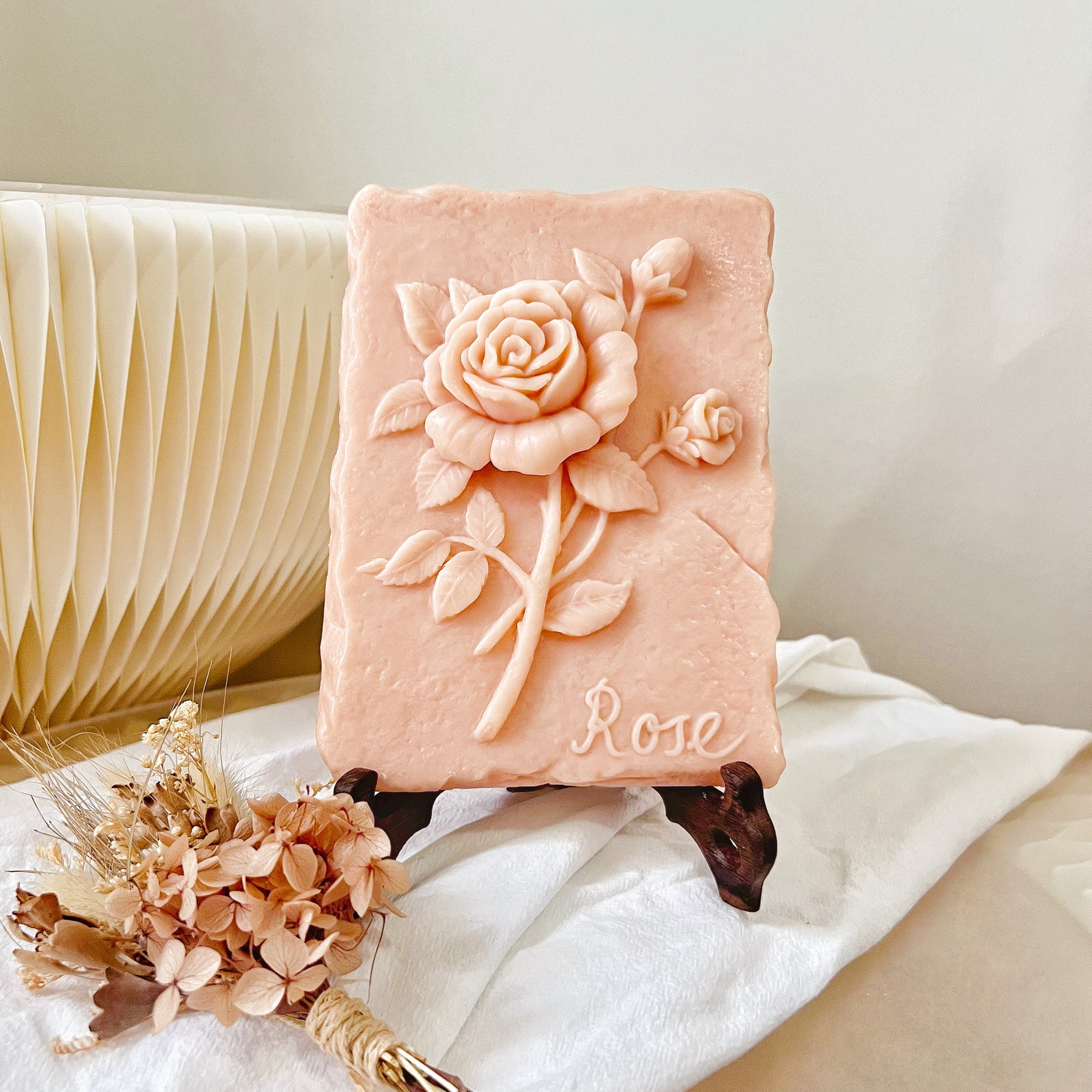 Carved Flower Scented Soy Wax Tablet | LMJ Candles