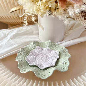 Handcrafted Vintage Frill Decorative Tray | Trinket Dish - LMJ Candles