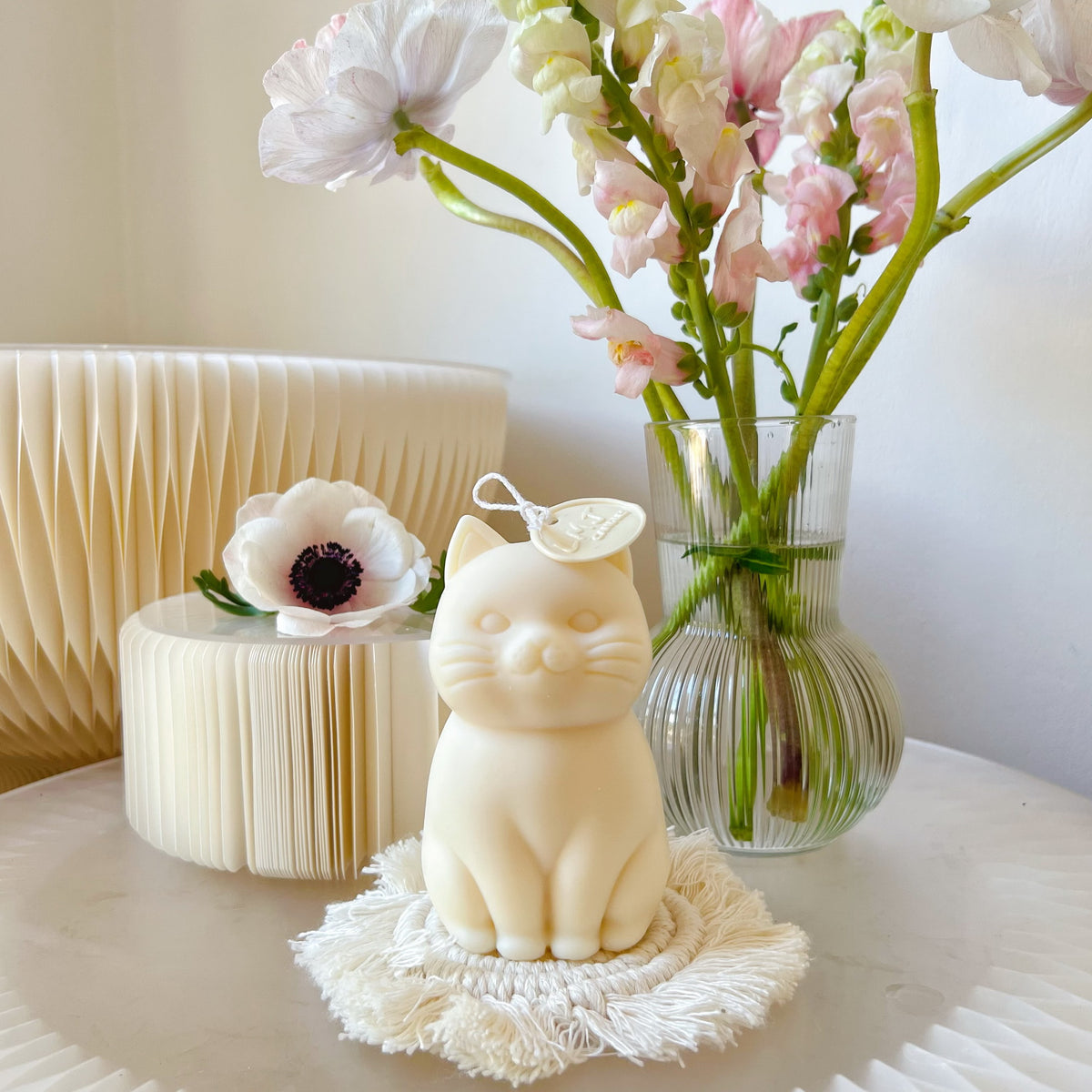 Large Cute Cat Scented Soy Candle - Cat Lover's Gift | LMJ Candles