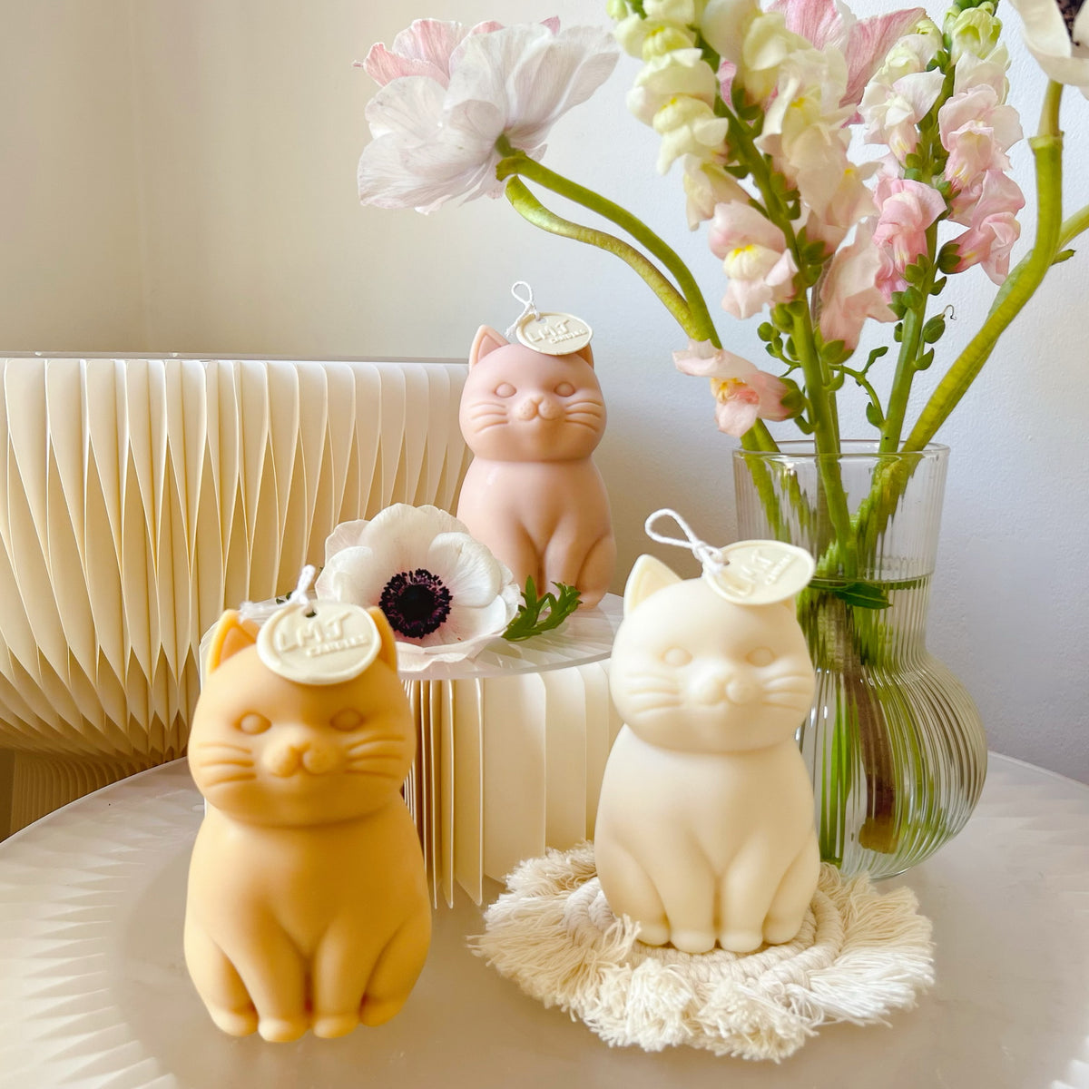 Large Cute Cat Scented Soy Candle - Cat Lover's Gift | LMJ Candles