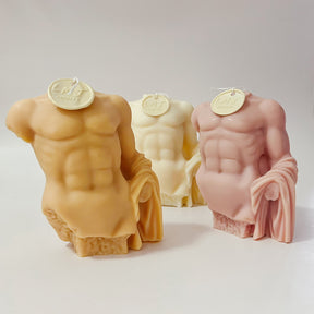 Greek Body Statue Candle - Male Torso Scented Soy Candle LMJ Candles