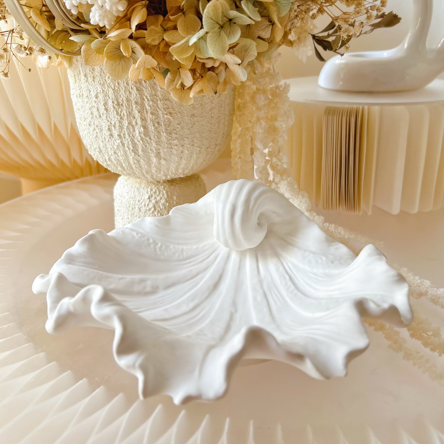 Handcrafted Large Shell Decorative Tray | Trinket Dish - LMJ Candles