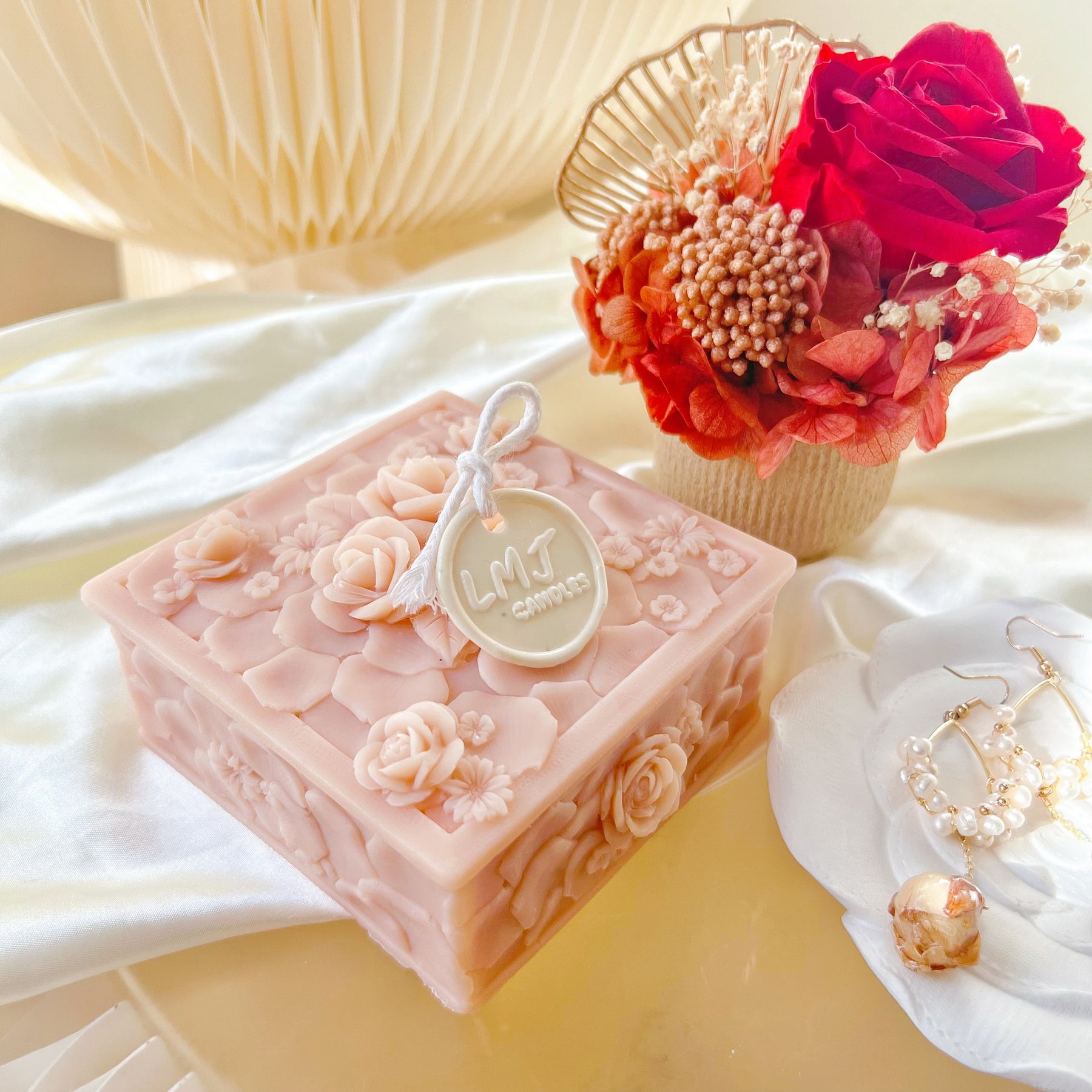 Rose Keepsake Box Scented Soy Candle - Anniversary Gift | LMJ Candles