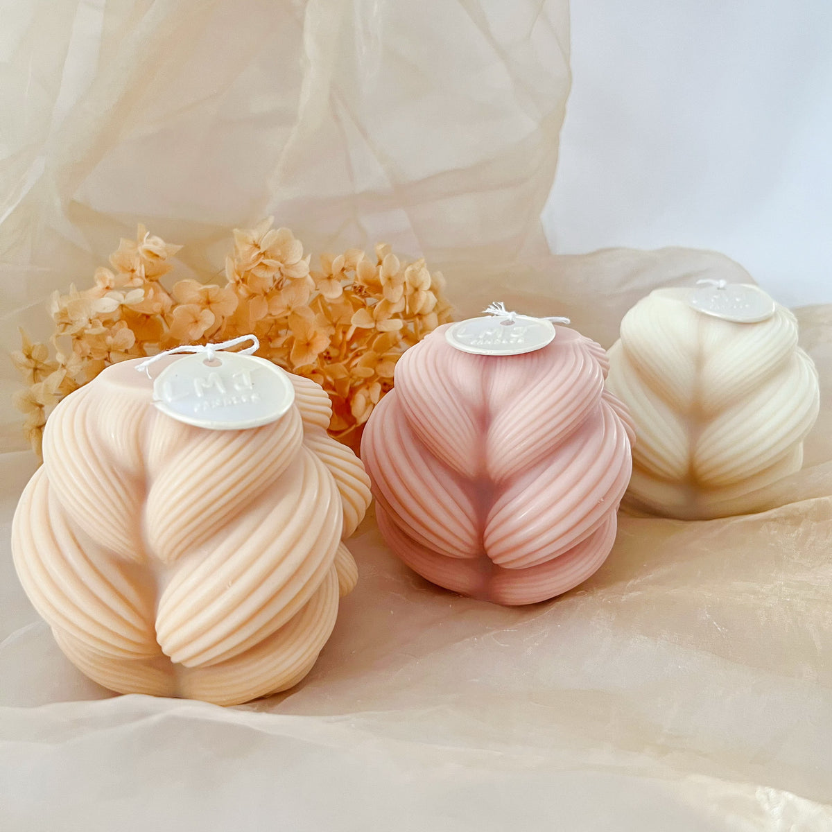 Luxury Scented Candles - Braid Shaped Soy Pillar Candle | LMJ Candles