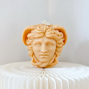 Greek Mythology Décor: Medusa Bust Scented Soy Candle | LMJ Candles